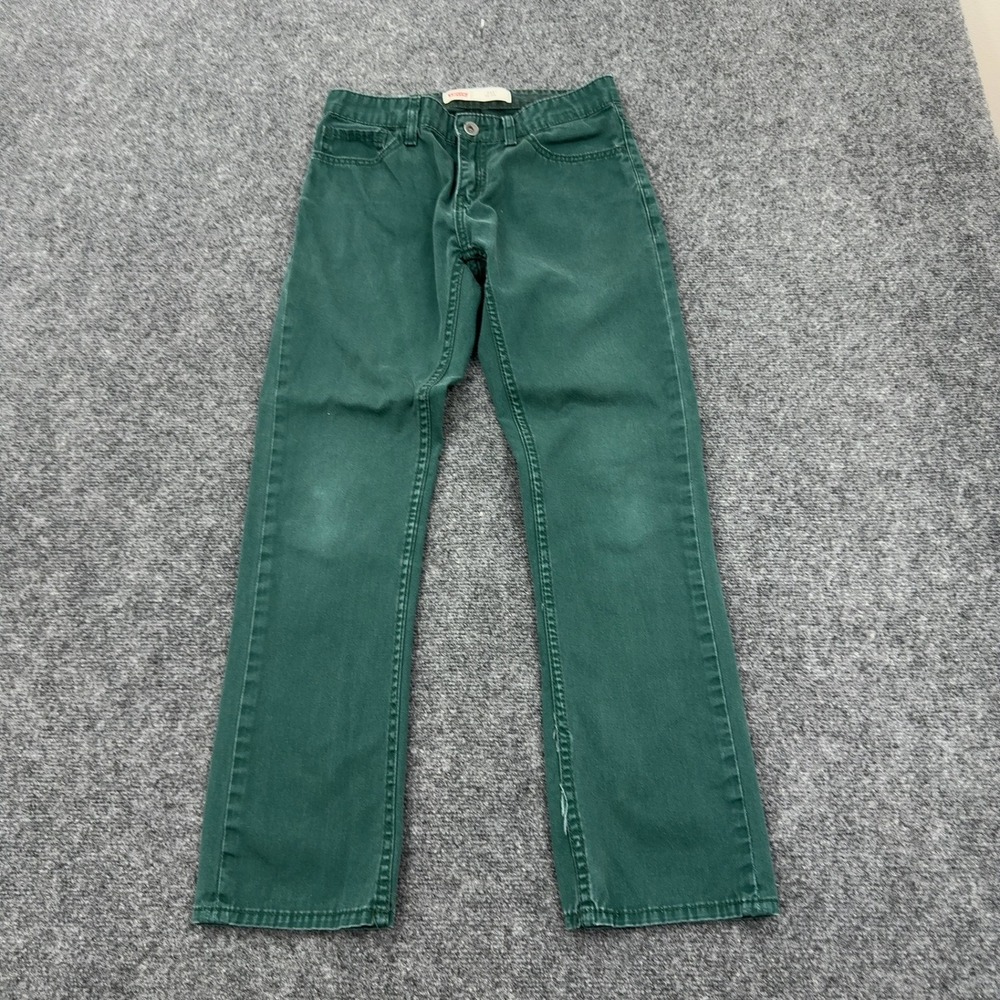 Levis 511 Slim Jeans Boys 14 Green Cotton Denim 5-Pocket Casual Style